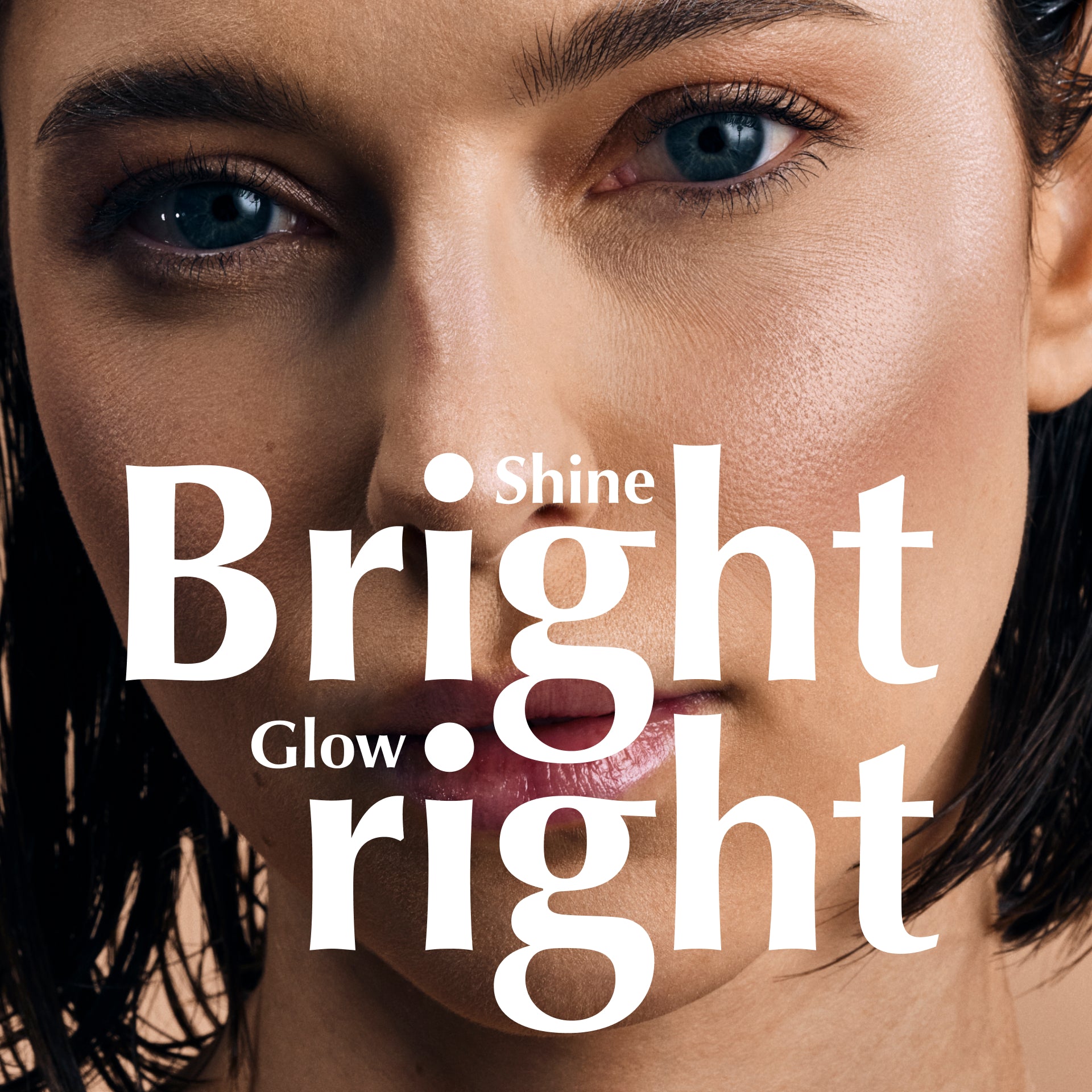 glow drops, Produktbanner mit Model, HEJ ORGANIC