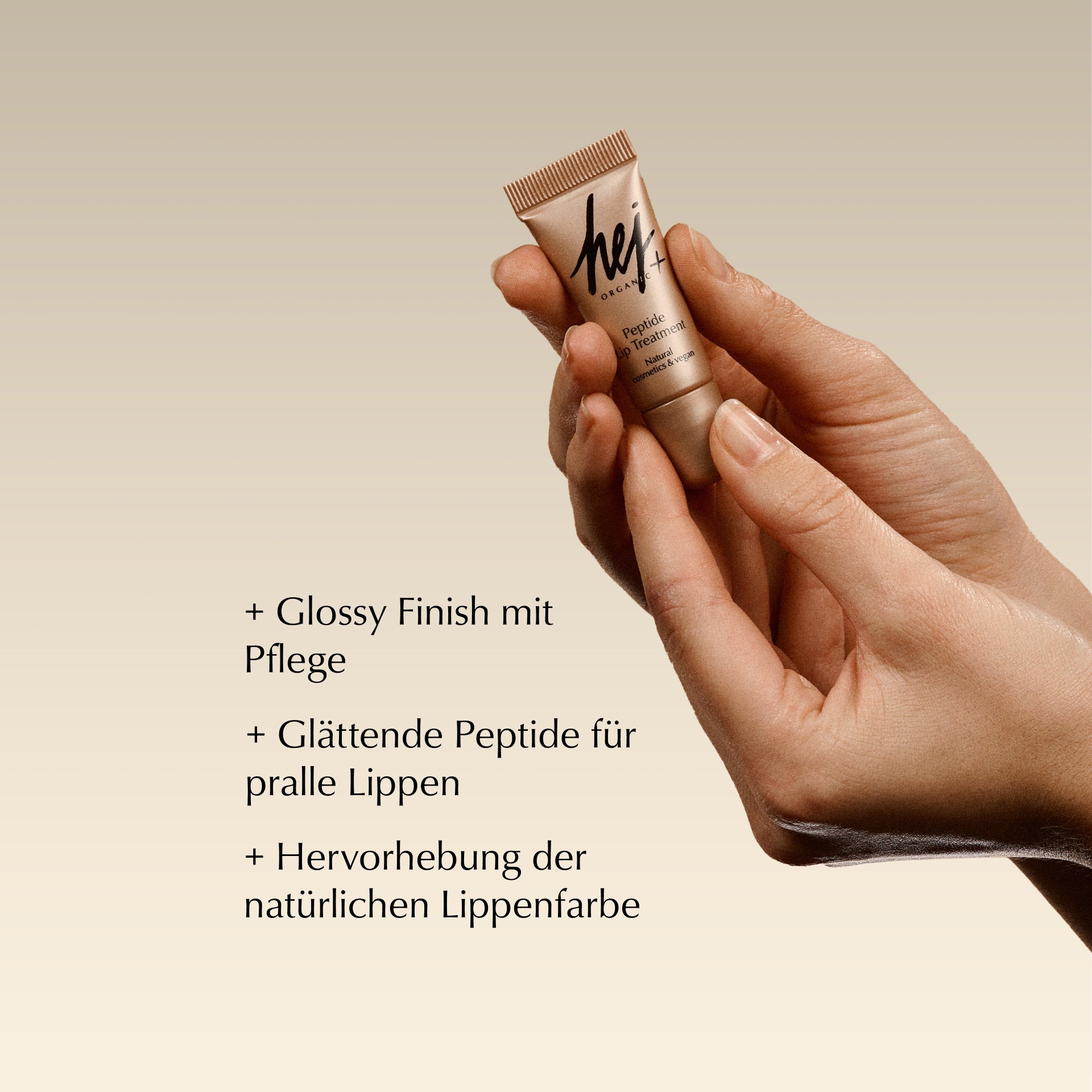 peptide lip treatment, Produkt in Hand, HEJ ORGANIC