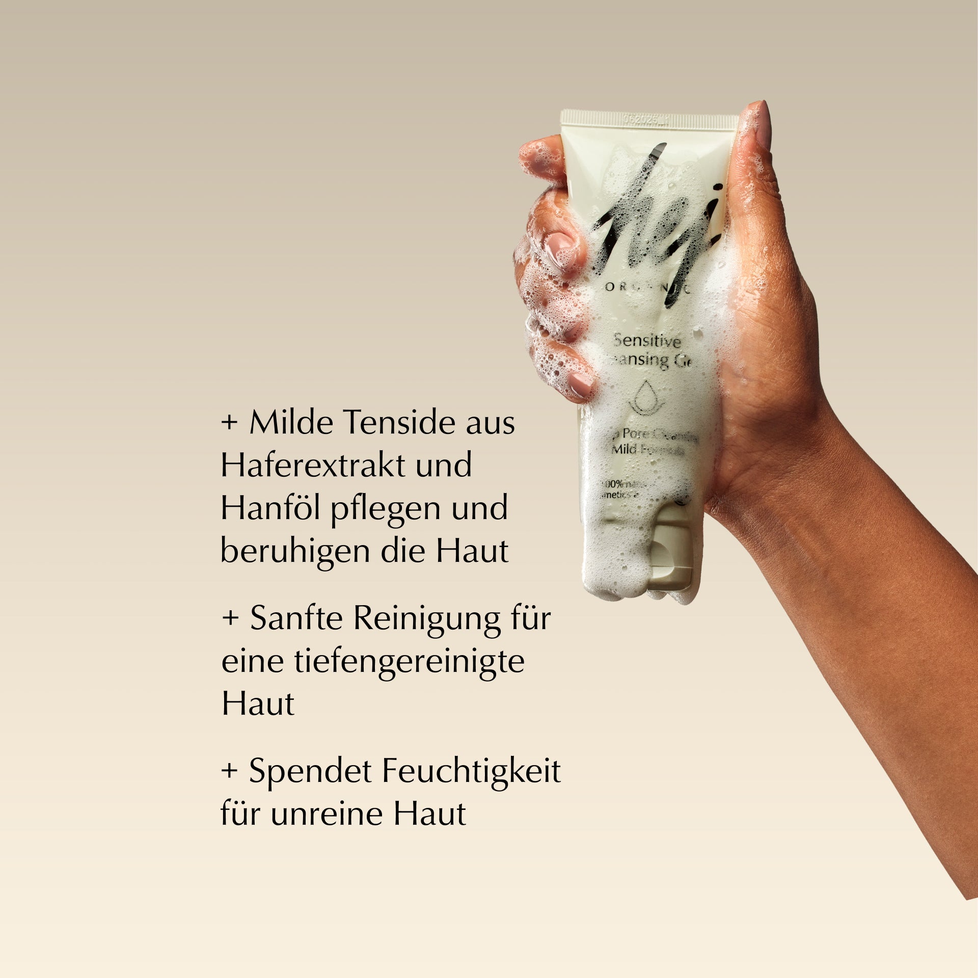 sensitive waschgel, Produkt in Hand, HEJ ORGANIC