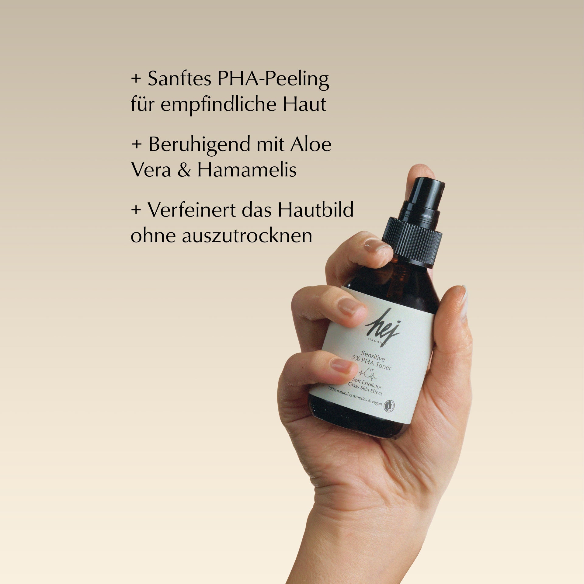 pha toner, Produkt in Hand, HEJ ORGANIC